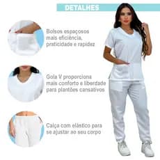 Scrub Hospitalar Unissex Não Amassa - Vestuário Profissional Confortável