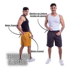 3 Short Tactel Bermuda Masculina Mauricinho Kit Shorts Tectel Praia Short Masculino Liso