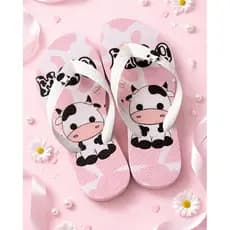 Chinelo Infantil Feminino Vaquinha Moo Cute Antiderrapante Confortável Leve Menina Moda Verão