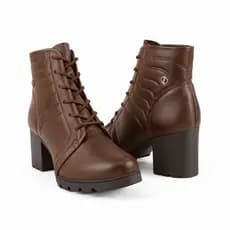 Bota Feminina Dakota com Salto Tratorado em Couro Original