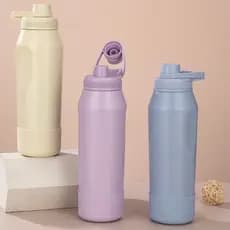 Garrafa Inox Térmica 650ml 950ml Personalizada Hydra Color com Capa Silicone Academia Esporte Gelada