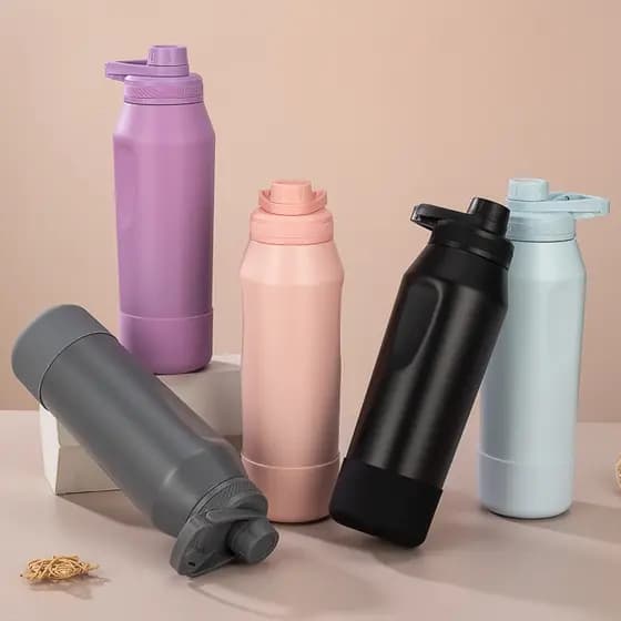 Garrafa Térmica Inox 950ml Hydra Color Mantém Bebidas Frias ou Quentes, Tampa com Alça Com Silicone