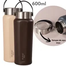Garrafa Térmica Hydra Essence 600ml Aço Inox Portátil Quente e Frio Personalize