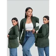 Blazer Feminino de Neoprene Acinturado – Social, Elegante e Alongado com Botões