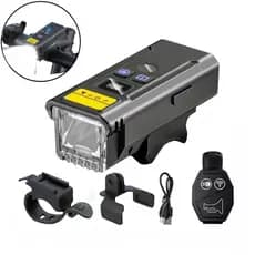 Lanterna Farol LED Bike 5 Modos Luz Com Display + Buzina + Sensor De Luz e Controle Remoto Bateria Recarregavel USB