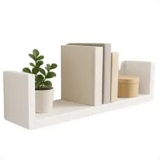Kit 02 Prateleiras U 60cm Branco Sala Quarto Escritório Foto