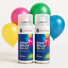 kit 2 unid. Spray Brilha Balão Renovar Bexiga Buffet Festa 300 Ml