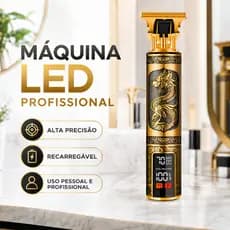 Maquina de Cortar Cabelo Profissional LED com Visor Aparador Barba Cuidado Masculino Recarregável Alta Precisão Sem Fio