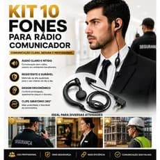 Kit 5 e 10 Fone Para Radio Comunicador Baofeng 777 Segurança Comunicação Equipe Alta Qualidade Uso Profissional