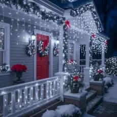 Cascata de Luz 400 LEDs Branco Frio 10m Fixa Natal Festas 110v