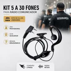 Kit Fone Para Rádio Comunicador 5 A 30 Unidades Baofeng 777s PTT Segurança Eventos Qualidade Profissional Walkie Talkies