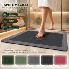 Tapete Antiderrapante de Banheiro Super Absorvente Secagem Rápida