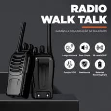 Rádio Comunicador Baofeng BF-777S 16 Canais 12km Profissional Segurança Recarregável UHF Portátil Longo Alcance