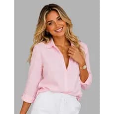 Camisa Social Feminina Viscolinho Blusa Feminina Elegante Trabalho Estudo SEM BOLSO