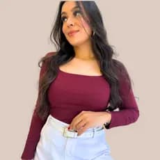 Blusa Feminina Manga Longa Decote Quadrado Blusinha Elegante de Frio