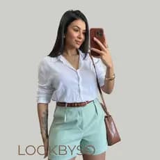 Camisa Social Feminina Manga Longa Botões Funcionais Blusa Social Casual Elegante