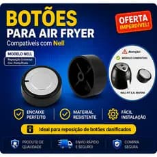 Botão Timer Air Fryer Nell Preto Peça de Reposição Compatível Original
