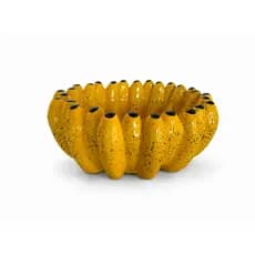 Fruteira Decorativa Banana em Cerâmica Amarela | Centro de Mesa Moderno Gourmet