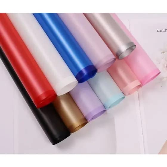 Kit Com 20 Poli Sujinho Papel 56*54 Cm Cor Liso Decorado Com Borda Fosca Fina para Embrulhar Buquê e Presente-263605