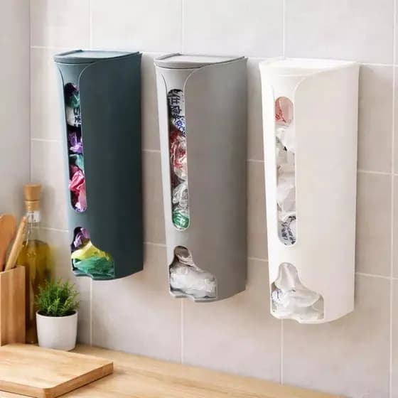 Porta Sacolas Plastico - Guarda saco - Multiuso Dispenser de Saco de lixo - organização Cozinha Banheiro-71882