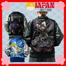 Direto Do Japãojaqueta Sukajan Bordada Unissex Jaqueta Bomber Estilosa com Bordados de Dragon Ball , Evangelion , San