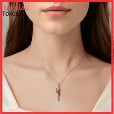 Two-tone Pendant Necklace V-neck Accessory Family Hug Adjustable Chain Silver Gold Emotional Design Jewelry for Mother a