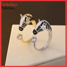 Equestrian Jewelry Horse Themed Ring Elegant Adjustable Head Finger for Women – 2026 Year of the Accessory Unique Open
