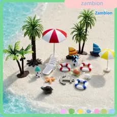 Micro Enfeites De Paisagem , Decoração Em Miniatura De Praia , Barco/Cadeira/Guarda-Chuva/Árvore De Palma