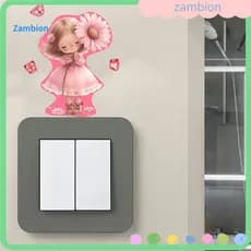 Switch Decal Luminous Glow in the Dark Light Stickers Pink Flower Wall Decals Peel and Stick for Girls Bedroom Nursery L