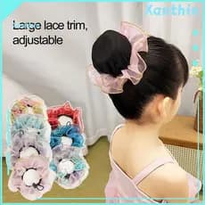 Kids Hair Net Dancer Bun Elastic Drawstring Adjustable Hairnet for Girls – Ballet Dance Skating Gymnastics Accessories