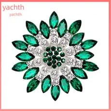Moda Feminina Flor Broche Cristal Strass Jóias Para Presente De Festa De Casamento