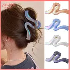 Durable Hair Claw Pearlescent Clip for Women – Heavy-duty Wide Wavy Design Lightweight Comfortable No Scalp Pressure P