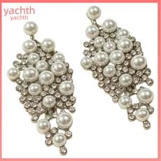 Elegant Earrings Lightweight 1 Pair Faux Pearl Rhinestone Waterdrop Stud for Women Statement Jewelry Wedding Party Acces