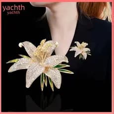 Scarf Pin Accessory Versatile Fashion Brooch 1 or 2 Pcs Women Flower Sparkling Rhinestone Lapel Elegant Decorative for S