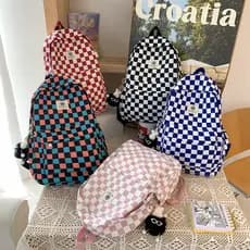 Mochila Casual/mochila de estudante/mochila xadrez/mochila de viagem