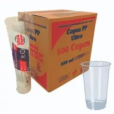 COPO 500ML DESCARTÁVEL LISO C/500 TRANSPARENTE PP ULTRA SUCO VITAMINA
