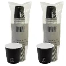Copo de Papel 200ml Preto Biodegradável Térmico C/100 Copos