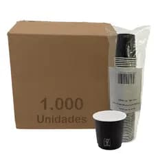 Copo Papel Preto 110ml Biodegradável Térmico C/1000