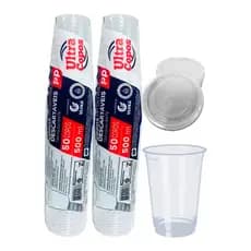 100 Copos 500ml Descartável C/tampa PP Liso Chopp Suco Ultra