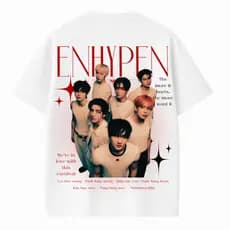[Camiseta Premium em Algodão Puro]SISI Camiseta Oversized Enhypen Boy Group Kpop Idols Blusa Unissex 100% Algodão Casual