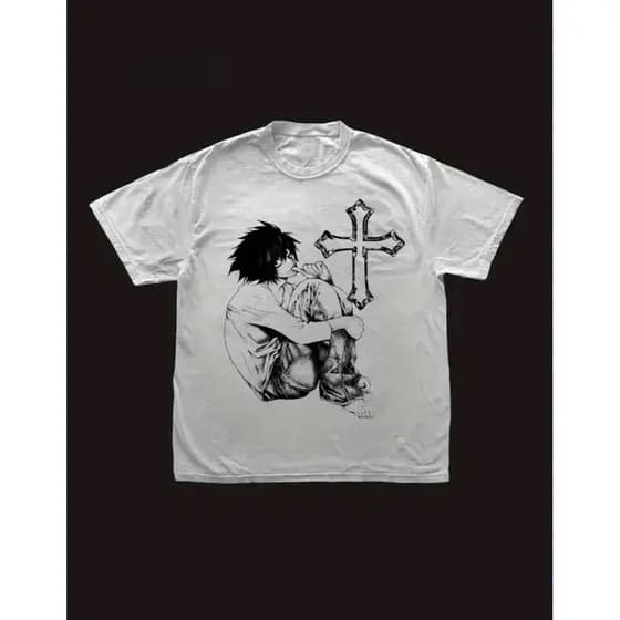 [Camiseta Premium em Algodão Puro]SISI Simples Desenhado À Mão Casuais O-Pescoço Série Básica Manga Curta Roupas Y2k