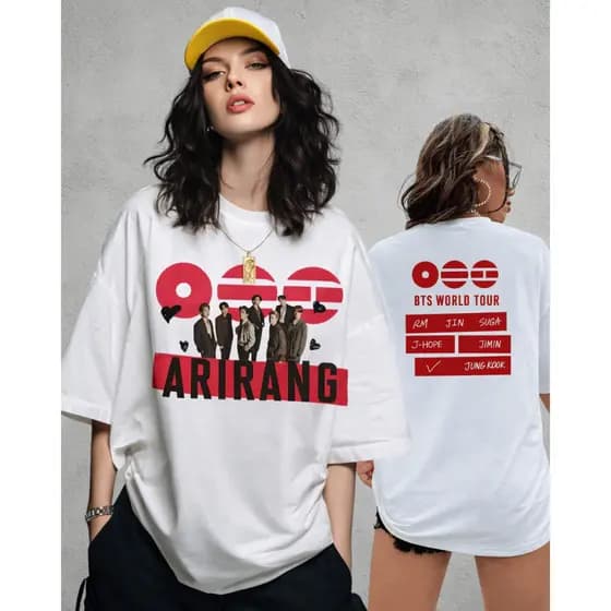 [Camiseta Premium em Algodão Puro]SISI camiseta BTS, BTS Tour Arirang, camiseta oversized, blusa BTS feminina,camiseta