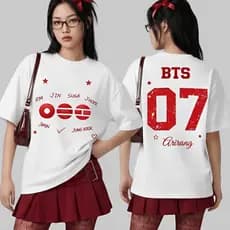 [Camiseta Premium em Algodão Puro]SISI Camiseta Bts Arirang Tour 2026 K-pop Álbum World Tour Streetwear