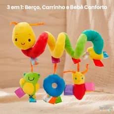 Móbile Infantil Brinquedo 3 Em 1 Bebê Espiral Carrinho Berço Bebê Conforto Pelúcia Colorida