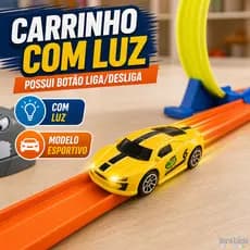 Pista De Carrinhos Tubarão Track Racing Infantil Looping 360° Carrinho Com Luz Brilha No Escuro