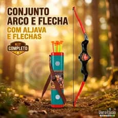 Kit Arco E Flecha Infantil Com Aljava Flechas Ventosa Empunhadura Moldada Brinquedo 46cm Jogo Parque