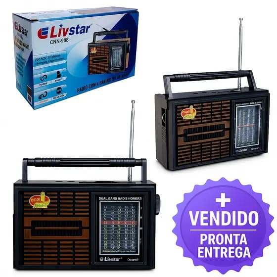 Radio Retrô Portatil P/ Cadeia Presidio 4 Bandas Clássico Am/ Fm/ Tv/ Sw Alta Qualidade Som Potente