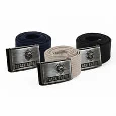 Cinto Black Sheep Lona Premium Ajustável Street Skate Preto Bege Marinho