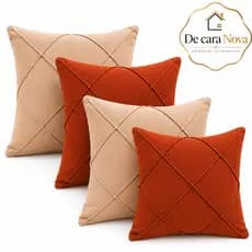 Capas De Almofada Com Zíper-  40x40 Suede Premium- Drapeada- Capa De Almofada Decorativa Para Sofá Cama Super Macia
