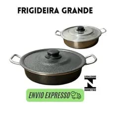 panela frigideira com tampa grande de alumínio polido ou preto tacho panela de fritura moqueca